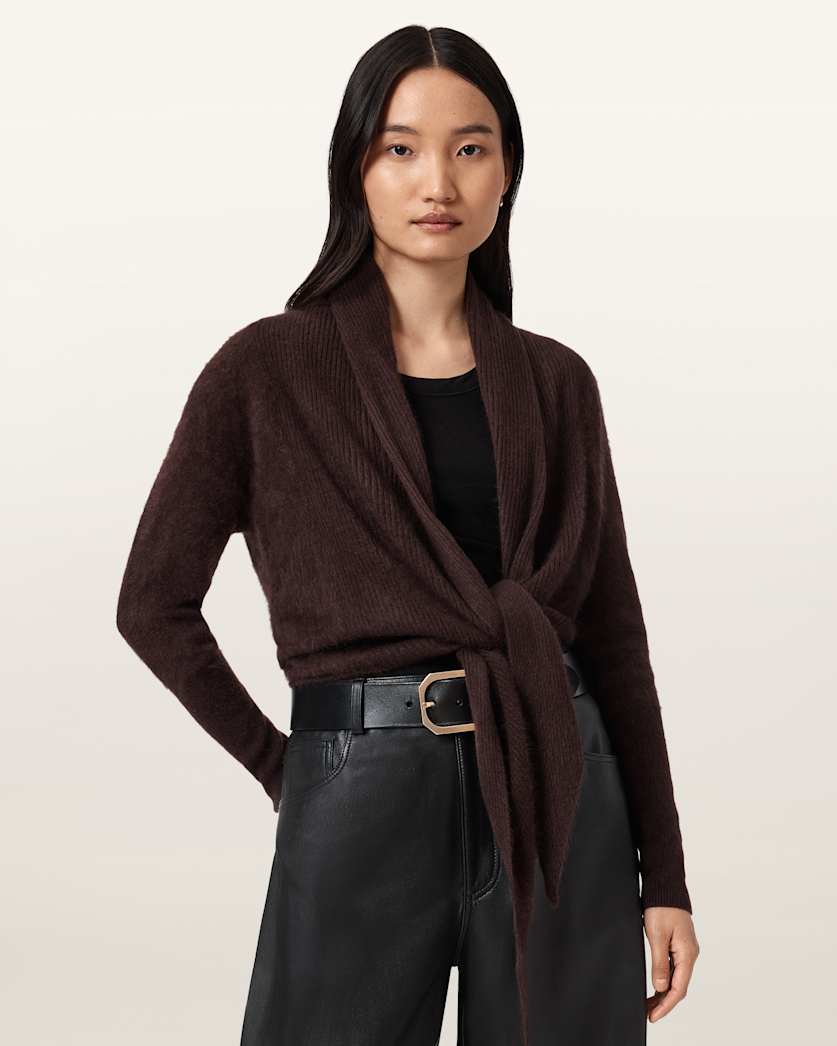 Rebel Pirate Cashmere Cardigan OXBLOOD RED | ALLSAINTS